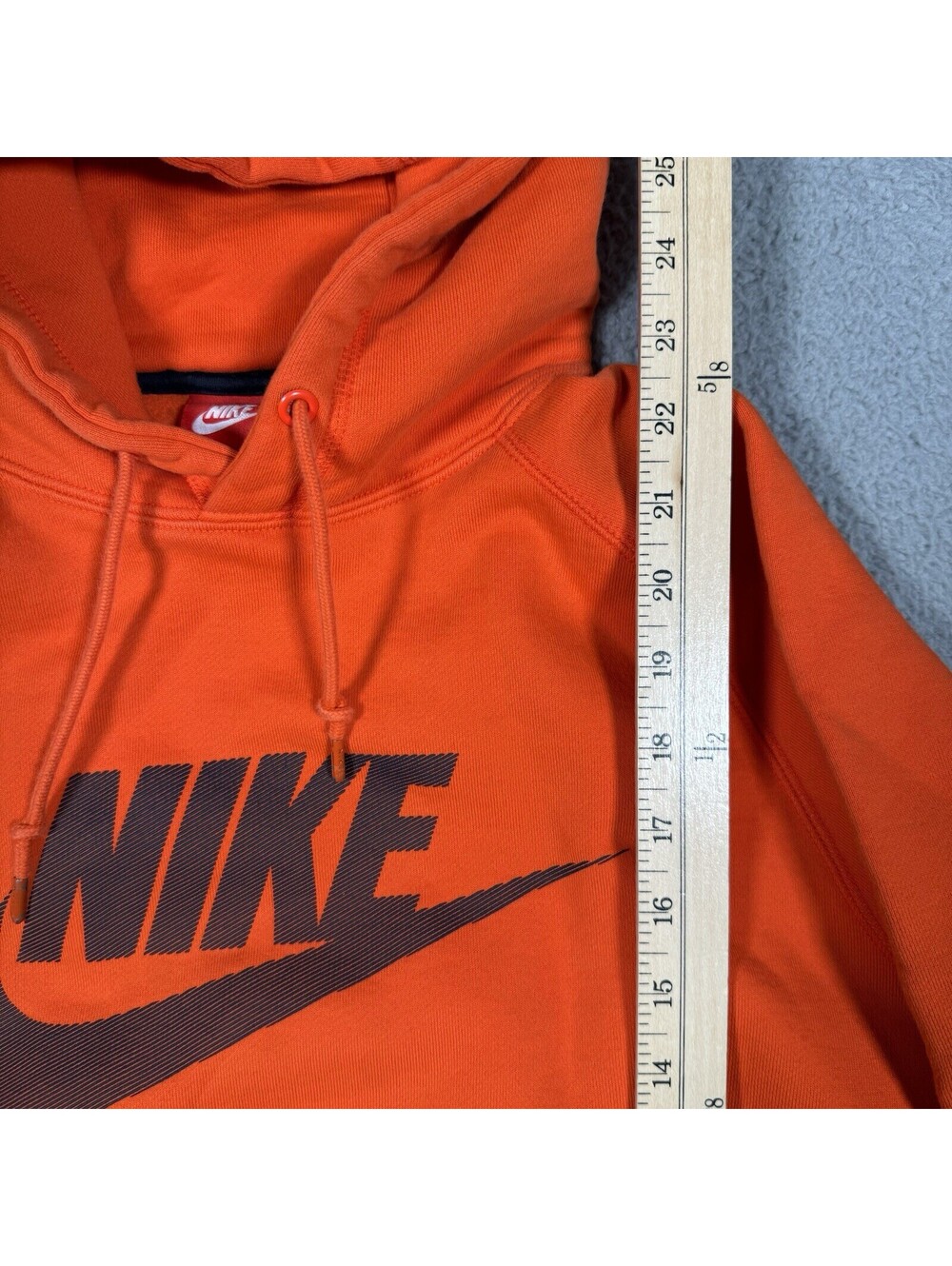 Nike Medium Center Swoosh Orange Hoodie Re Tag Sweatshirt Pullover Y2K - Picture 4 of 7